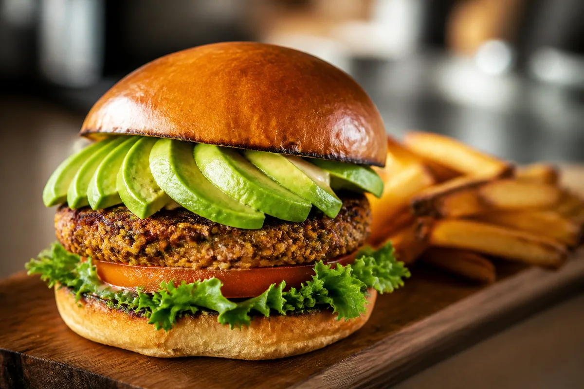 Burger végétarien à l'avocat : recette crémeuse et fondante