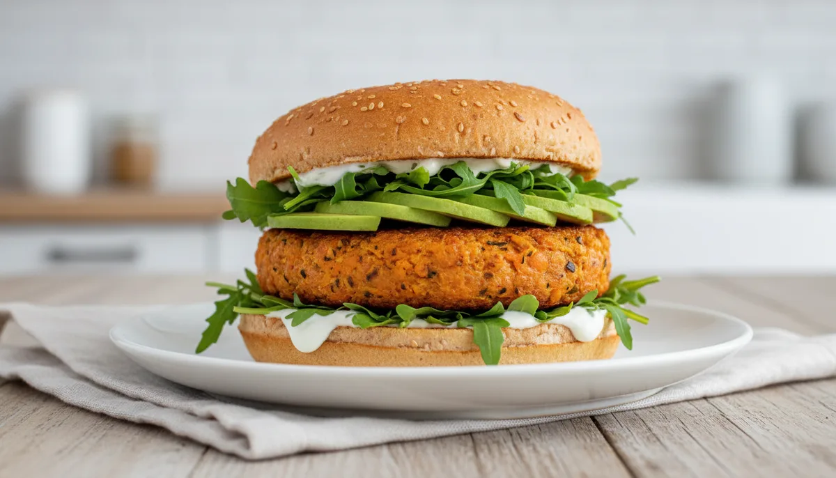 Hamburger végétarien maison : recette riche en protéines et pauvre en graisses